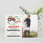 トラクターの誕生日写真招待状 招待状 (スタンド正面)