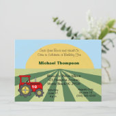 トラクターの誕生日招待状 招待状 (スタンド正面)