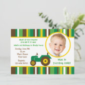 トラクターの農場の写真のバースデーパーティ招待状 招待状 (スタンド正面)