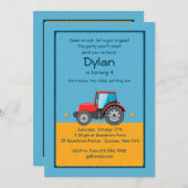 トラクターの農場の招待状 招待状 (正面/裏面)