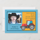 トラクターの農場車の写真の招待状 招待状 (正面)