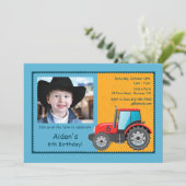 トラクターの農場車の写真の招待状 招待状 (スタンド正面)