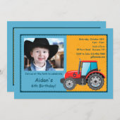 トラクターの農場車の写真の招待状 招待状 (正面/裏面)