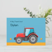 トラクターの農場車は感謝していしています サンキューカード (スタンド正面)