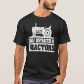 トラクターの農家ギフトに容易おもしろいに気を取られる Tシャツ (正面)
