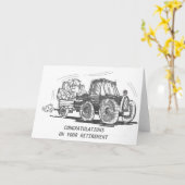 トラクターの退職カード カード (黄色い花)