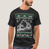 トラクターの醜いクリスマスのセーターのおもしろいな休日 Tシャツ (正面)