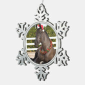 トラクターの馬のオーナメント スノーフレークピューターオーナメント (右)