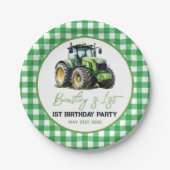 トラクターの1歳の誕生日パーティーが楽しくなる農場グッズ ペーパープレート (正面)