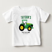 トラクターの1歳誕生日 | ファームテーマ ベビーTシャツ (正面)