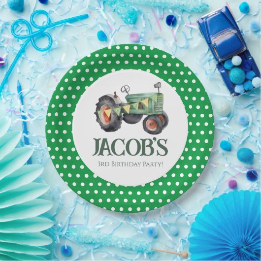 トラクターの3回目の誕生日 ペーパープレート (パーティー)