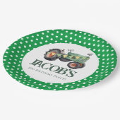 トラクターの3回目の誕生日 ペーパープレート (アングル)