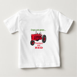 トラクターは赤いです ベビーTシャツ