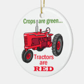 トラクターは赤 セラミックオーナメント (左)