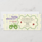 トラクターまたはてんとう虫のベビーシャワーの招待状 招待状 (正面)