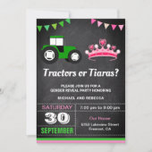 トラクターまたはティアラスジェンダーがパーティーを明らかにする 招待状 (正面)