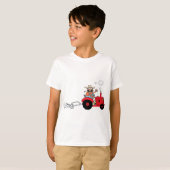 トラクターを使用したハッピー農家 Tシャツ (正面フル)