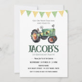 トラクターを取得1st誕生日招待状 招待状 (正面)