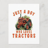 トラクターを愛するカントリーライフボーイ エンクロージャーカード (裏面)