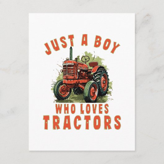 トラクターを愛するカントリーライフボーイ エンクロージャーカード (裏面)