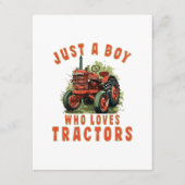 トラクターを愛するカントリーライフボーイ エンクロージャーカード (正面)