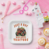 トラクターを愛するカントリーライフボーイ ペーパープレート (パーティー)