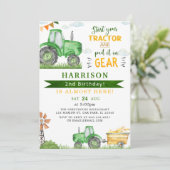 トラクターを起動してギアを入れて 2歳の誕生日 招待状 (スタンド正面)