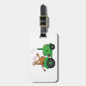 トラクターを運転している牛 ラゲッジタグ (正面縦)