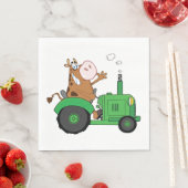 トラクターを運転する牛 スタンダードランチョンナプキン (インサイチュ)