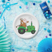 トラクターを運転する牛 ペーパープレート (パーティー)