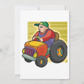 トラクターを運転する農夫 農業用車両 招待状 (正面)