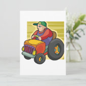 トラクターを運転する農夫 農業用車両 招待状 (スタンド正面)