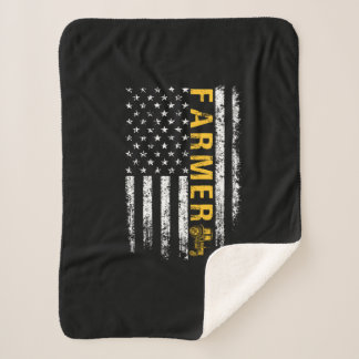 トラクターアメリカンUSAフラグおもしろい農家ランチャー シェルパブランケット