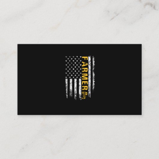 トラクターアメリカンUSAフラグおもしろい農家ランチャー 名刺 (正面)