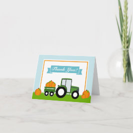 トラクターカボチャサンキューカード折り畳みノートカード サンキューカード