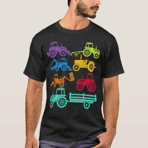 トラクターカラフルボーイズ農業機械 Tシャツ