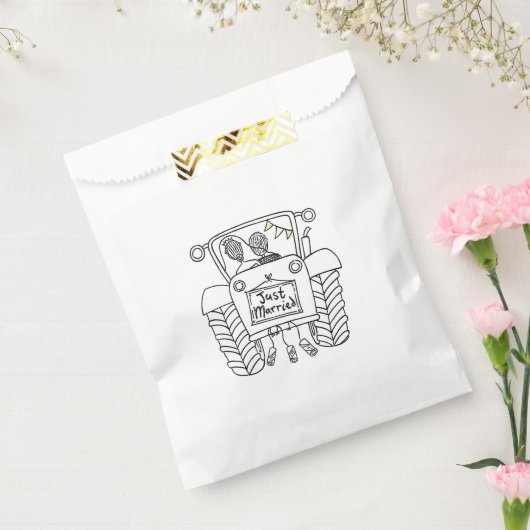 トラクターカントリー結婚式の好意バッグ フェイバーバッグ (封をした状態)