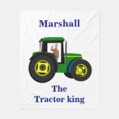 トラクターキング、写真モダンの子供 フリースブランケット (正面)