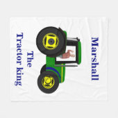 トラクターキング、写真モダンの子供 フリースブランケット (正面(横))