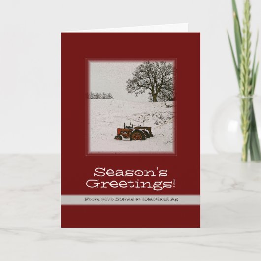 トラクタークリスマスカード：ビジネス名の追加 シーズンカード (正面)