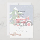 トラクタークリスマス結婚式招待状 招待状 (裏面)