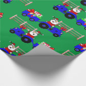 トラクターサンタとギフトクリスマス ラッピングペーパー (コーナー)