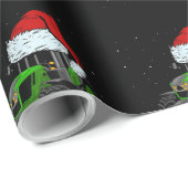 トラクターサンタハットクリスマス農家ファミリーおもしろいファ ラッピングペーパー (ロールコーナー)