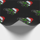 トラクターサンタハットクリスマス農家ファミリーおもしろいファ ラッピングペーパー (角)