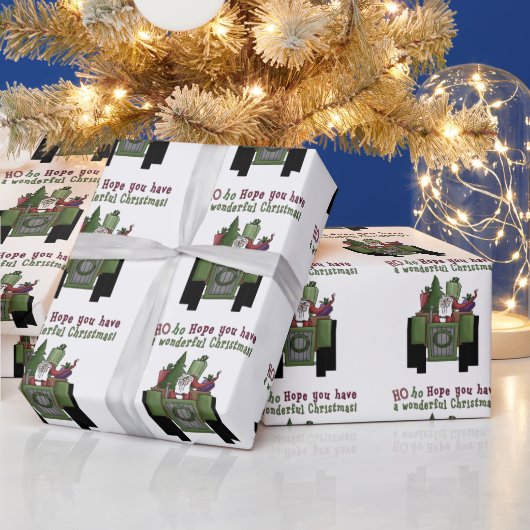 トラクターサンタホリデーラッピング紙 ラッピングペーパー (クリスマス)