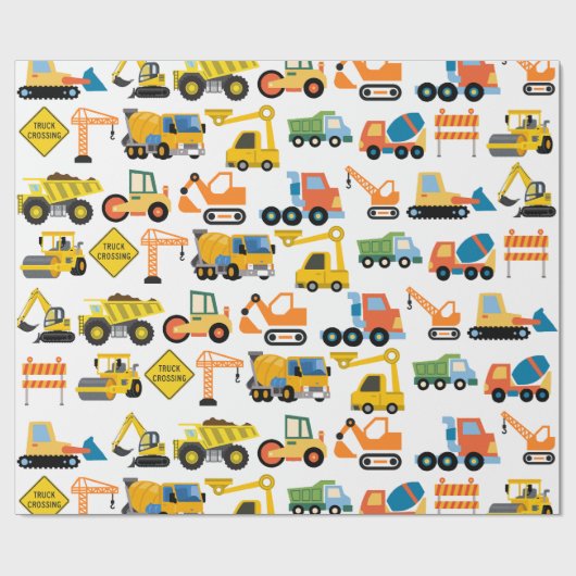 トラクターショベルブルドーザー建築車両 ラッピングペーパー (フラット)