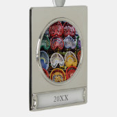 トラクターショーのトラクターの座席 シルバープレートバナーオーナメント (右)