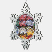 トラクターショーのトラクターの座席 スノーフレークピューターオーナメント (右)