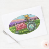 トラクターシール楕円形シート上の国アリ農場バグ 楕円形シール (封筒)