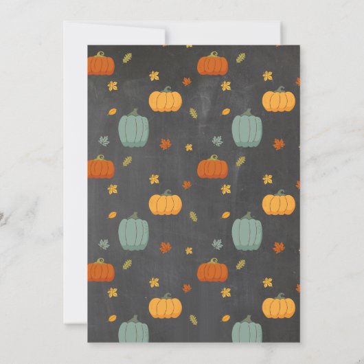 トラクターズカボチャ誕生日1stワン秋チョーク 招待状 (裏面)